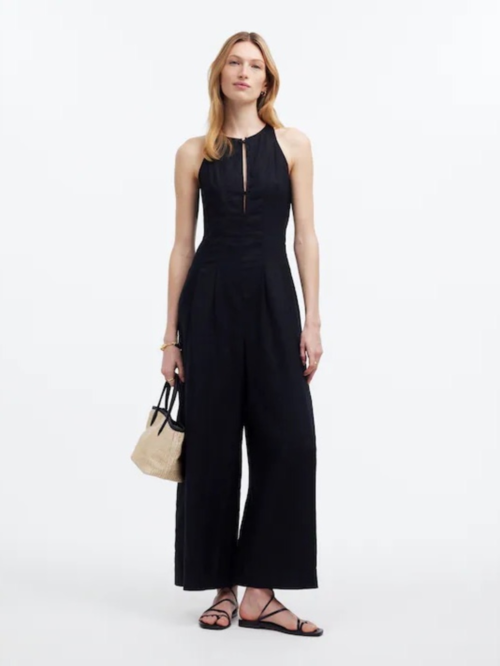 Madewell Seamed Wide-Leg Jumpsuit in 100% Linen